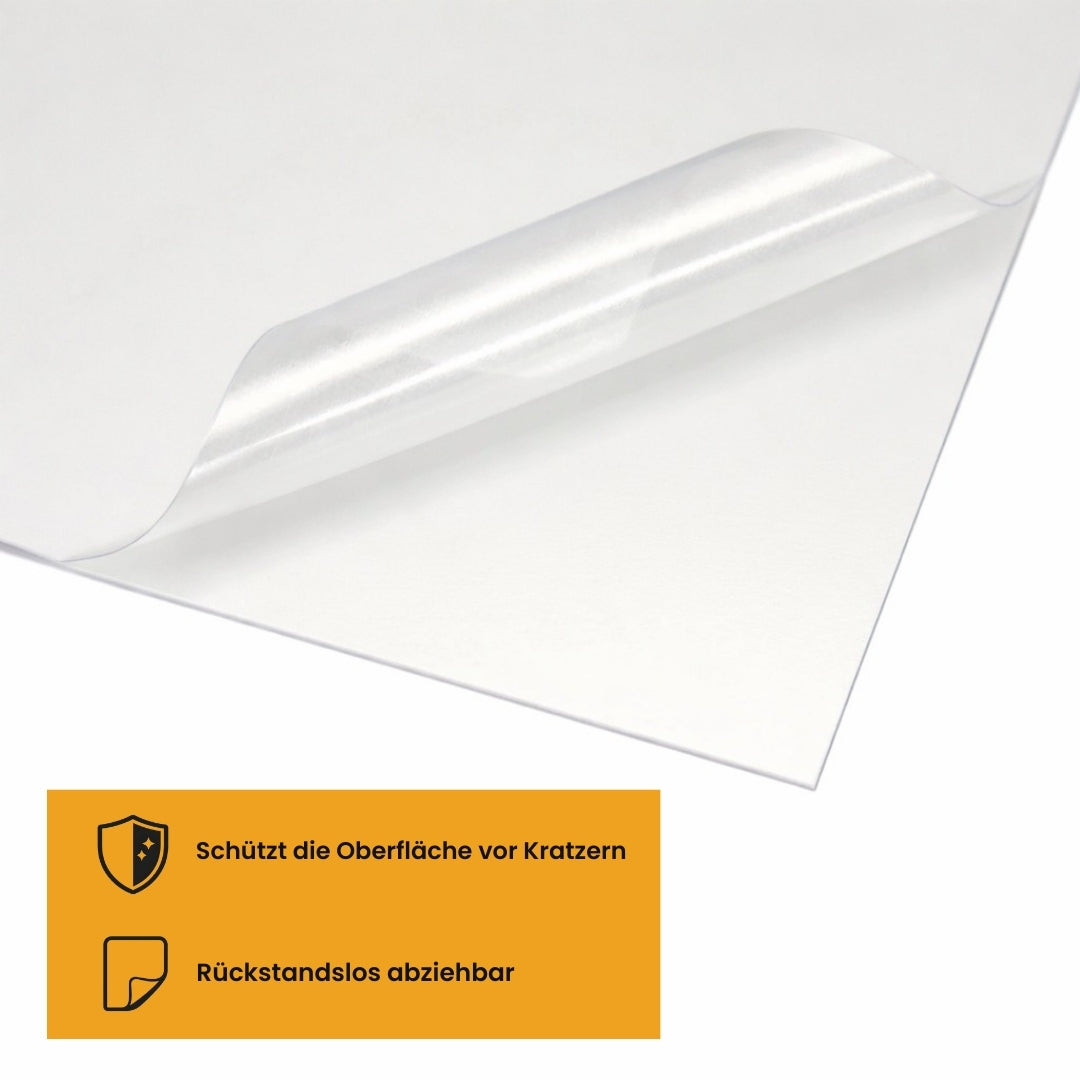 Glattes Blech aus Aluminium farbbeschichtet reinweiß RAL 9010 - Stärke: 1,50 mm