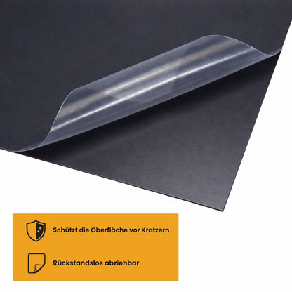 Glattes Blech aus Stahl verzinkt farbbeschichtet anthrazit RAL 7016 - Stärke: 0,75 mm